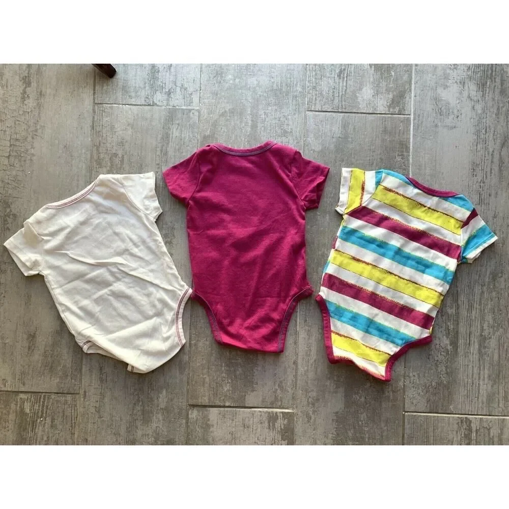 LUCKY BRAND Baby Girl Set of 3 Bundle Lot Bodysuit Romper One Piece NEW 6-9m